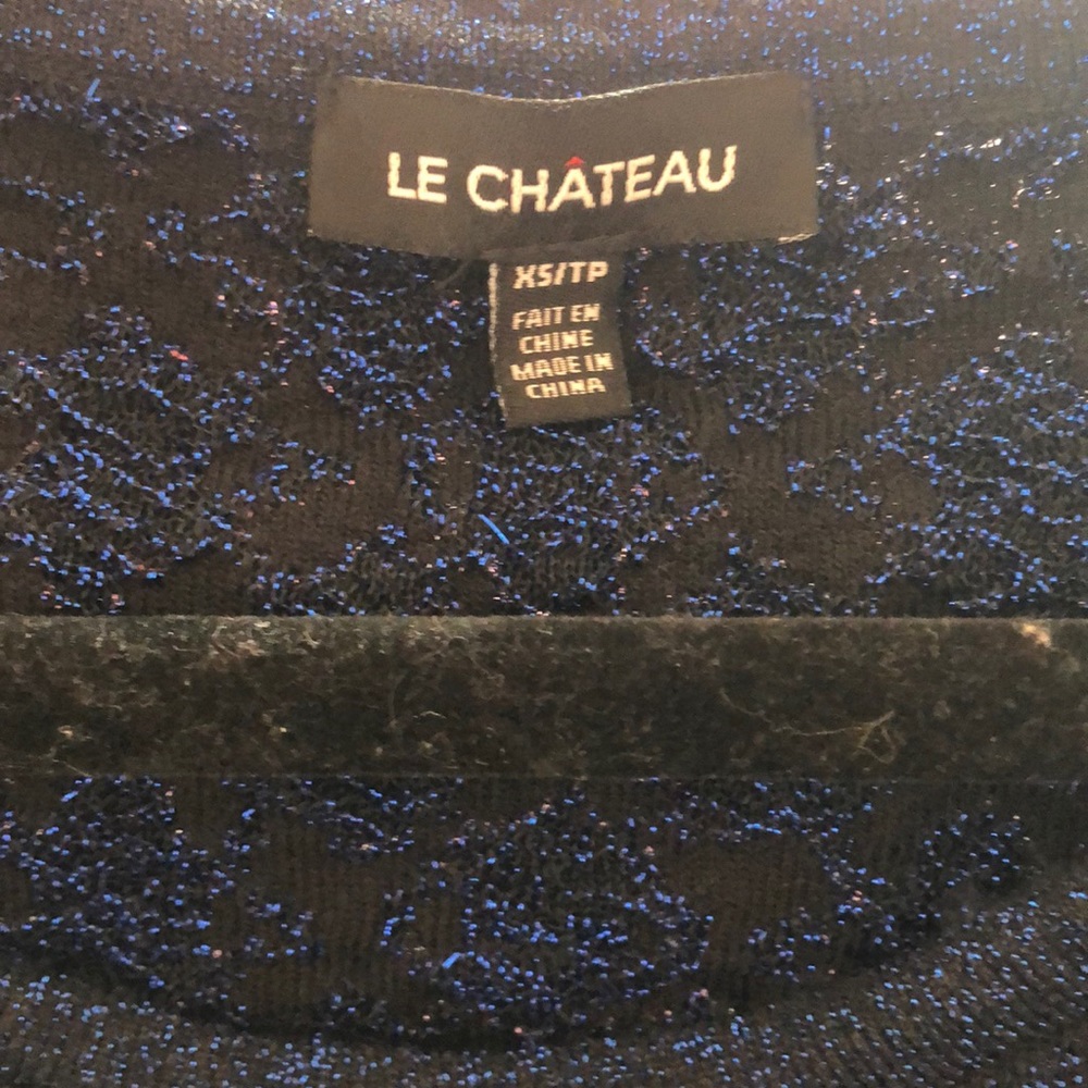 Le Château Blue/Black Sparkle Dress XS - Picture 5 of 6